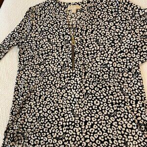 MICHAEL Michael Kors zip front long sleeve stretch blouse - XL